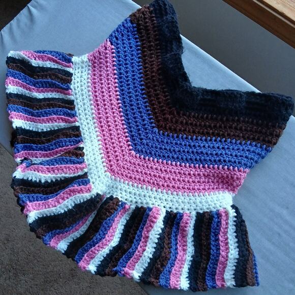 Transgender Pride Trumpet Crochet Skirt XS Sm M pink blue black white brown - Picture 2 of 5